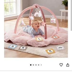 Pink Baby Play Gym with Hanging Toys